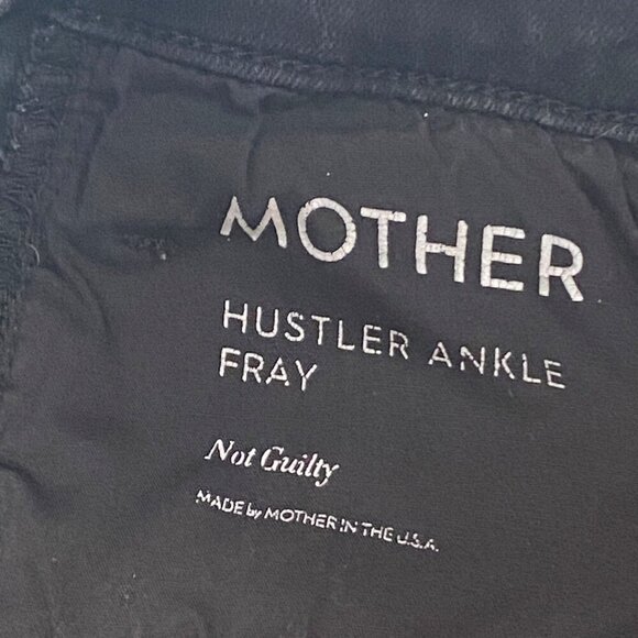 Mother The Hustler Ankle Fray Jeans in Not Guilty washed black women’s 27 - Picture 10 of 16